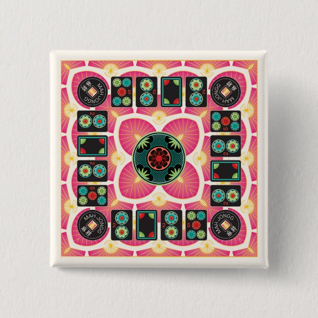 Mah Jongg Fan 2025 Button (Front)