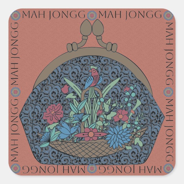 Mah Jongg Flower Purse Stickers (Front)