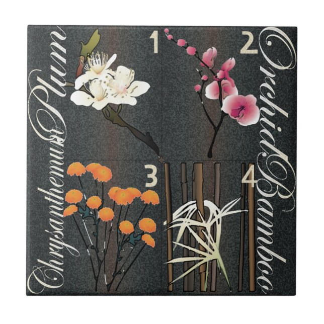 Mah Jongg Flowers Tile (Front)