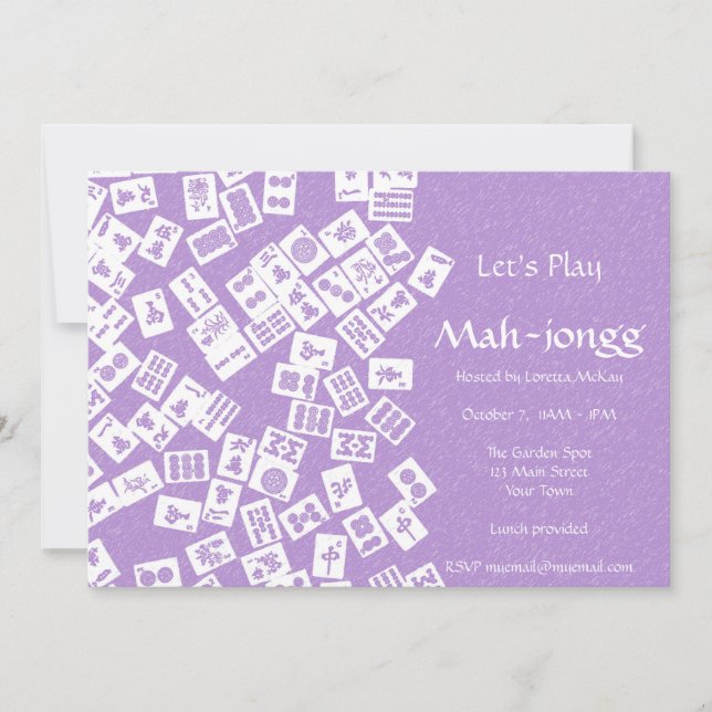 Mah-jongg Game Party Invitation (Front)
