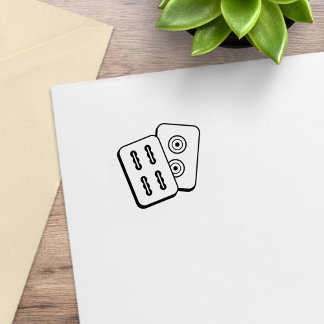 Mah-Jongg Game Tiles 1x1 Rubber Stamp