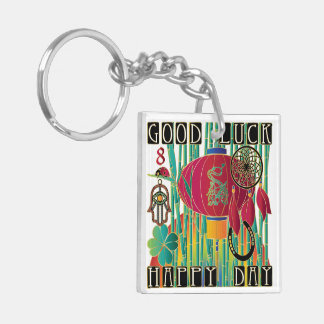 Mah Jongg Good Luck Happy Day Key Ring