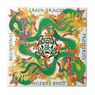 Mah Jongg Green Dragon Tile