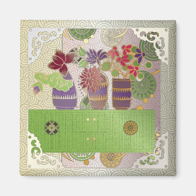 Mah Jongg Green Table Magnet (Front)