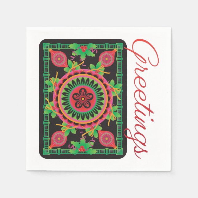 Mah Jongg Greetings Napkins (Front)