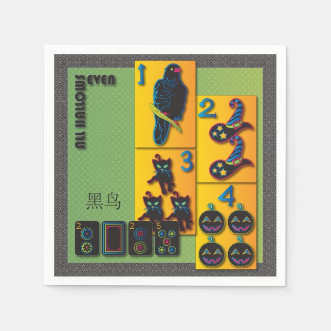 Mah Jongg Halloween Napkins (Front)