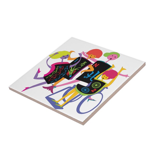 Mah Jongg Happy Dance White Tile (Side)