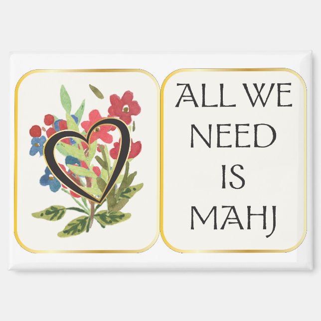 Mah Jongg Heart Magnet (Front)