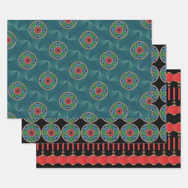 Mah Jongg Holiday Wrapping Paper (Set)