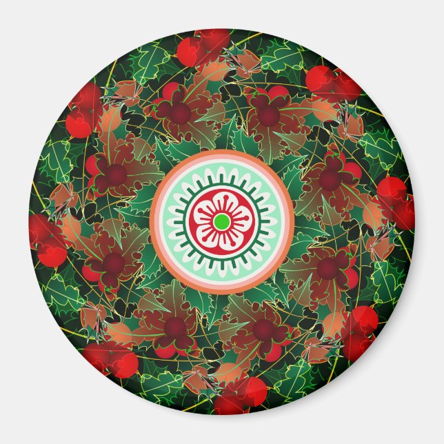 Mah Jongg Holly Magnet (Front)