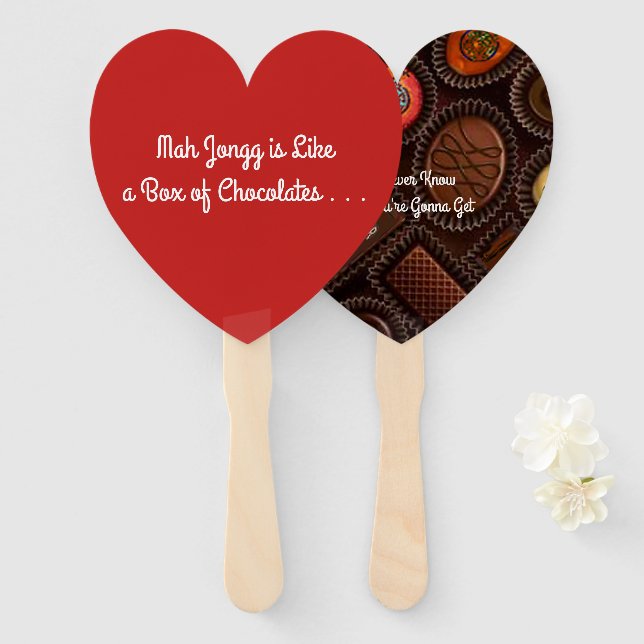 Mah Jongg is Like a Box of Chocolates Fans (Front and Back)