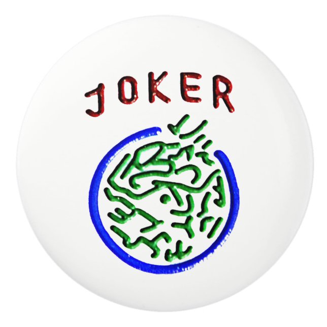 Mah Jongg Joker Ceramic Knob (Front)