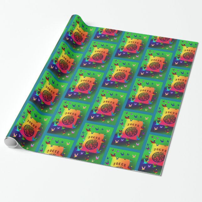 Mah Jongg Joker Dreams Wrapping Paper (Unrolled)