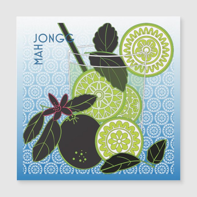 MAH Jongg Limerick Wine Magnet Card (Front)