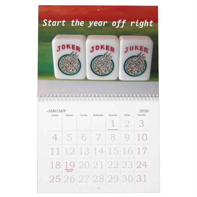 Mah-Jongg lovers 2011 Calendar (Jan 2026)