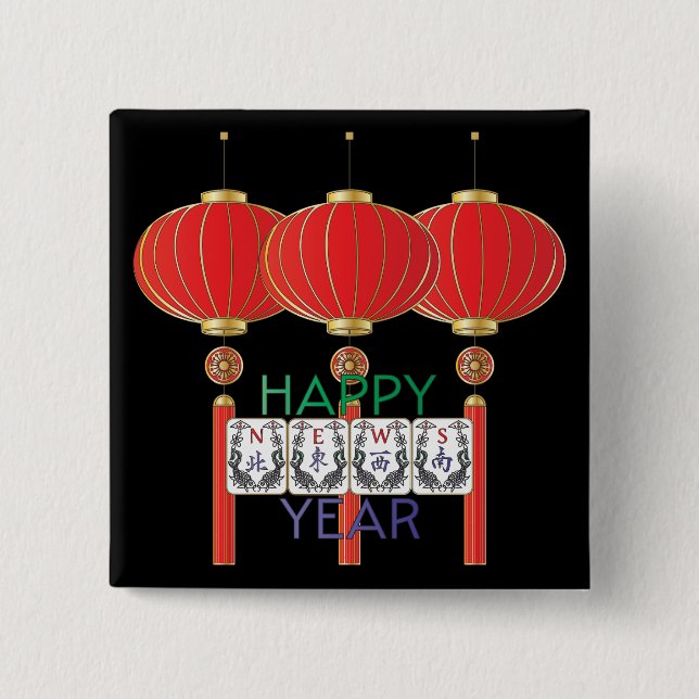 Mah Jongg News Holiday Button (Front)