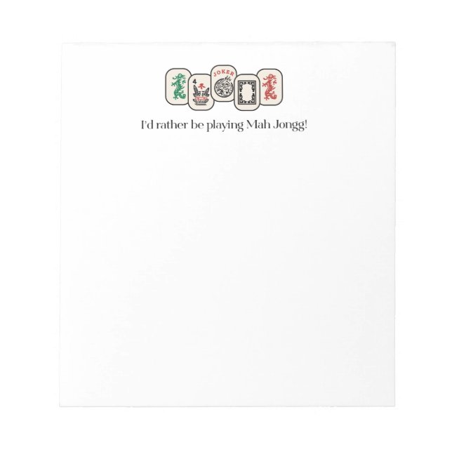 Mah Jongg Notepad (Front)