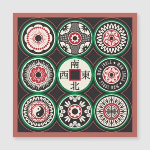 Mah Jongg One Dots Coin Magnet Card