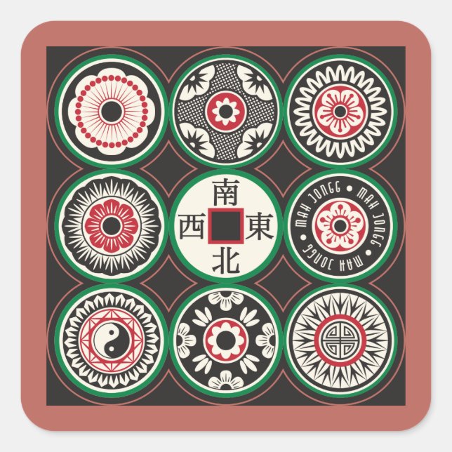 Mah Jongg One Dots Coin Stickers (Front)