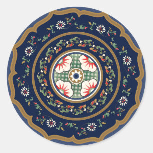 Mah Jongg Patterns Classic Round Sticker