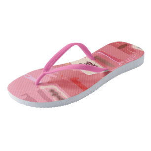 Mah Jongg Pink Tiles Flip Flops