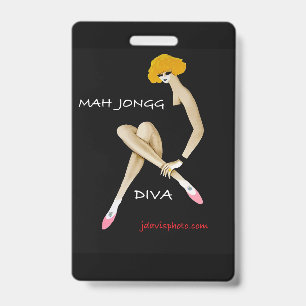 Mah Jongg Plastic Badge ID Badge