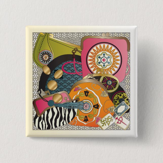 Mah Jongg Purses 15 Cm Square Badge (Front)