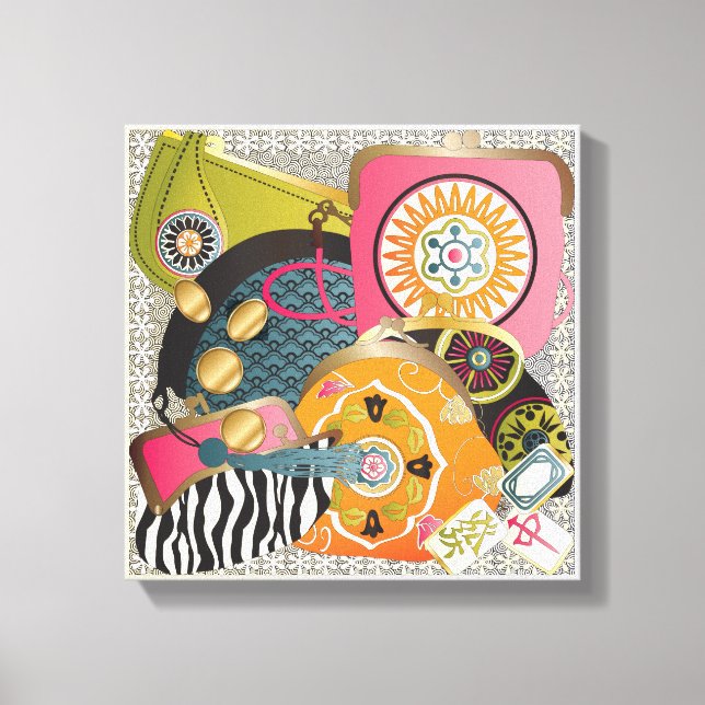 Mah Jongg Purses Canvas Print (Front)