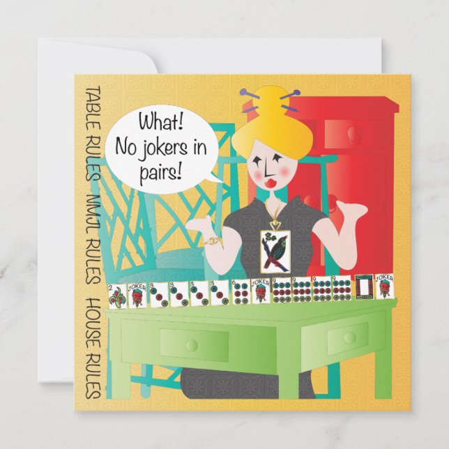 Mah Jongg Sayings No Jokers (Front)