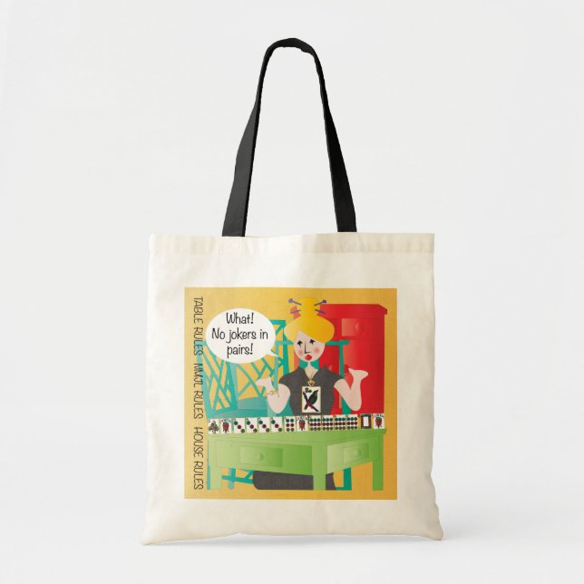 Mah Jongg Sayings No Jokers Tote Bag (Front)