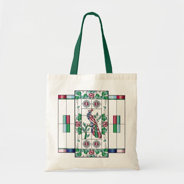 Mah Jongg Stained Glass Tote Bag (Front)