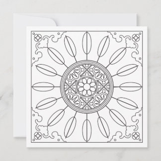 Mah Jongg Starburst Dots Card for Colouring