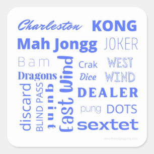 Mah Jongg sticker in blue