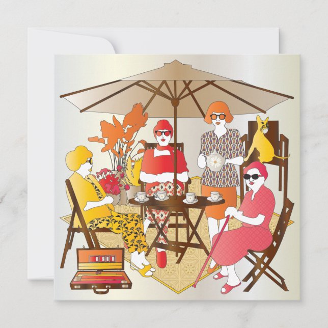 Mah Jongg Tea Party Invitation (Front)