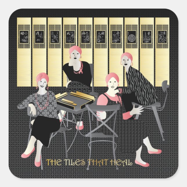 Mah Jongg The Tiles That Heal Square Sticker (Front)