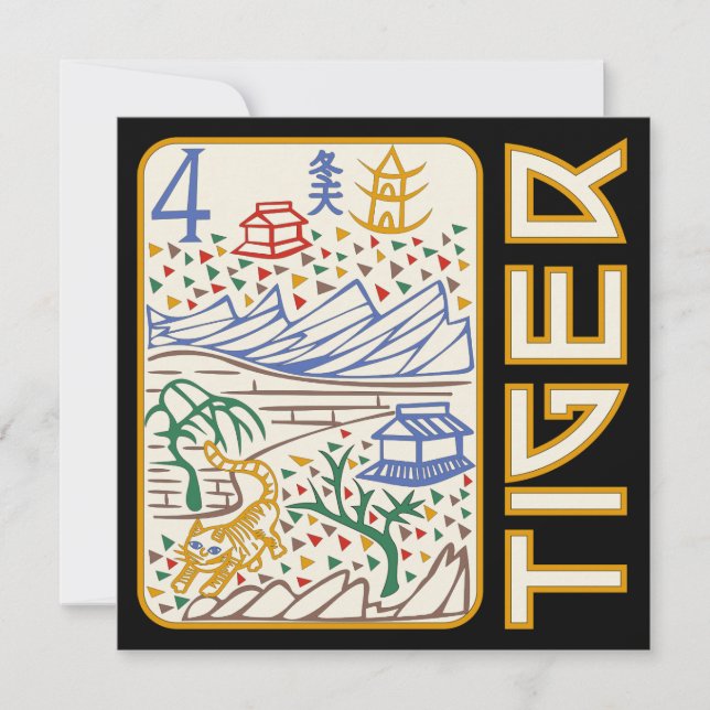 Mah Jongg Tiger Card (Front)