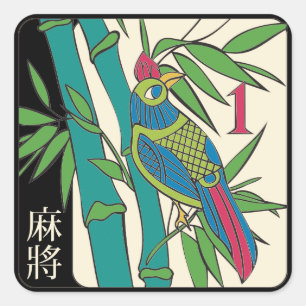 Mah Jongg Tiles Bird Stickers