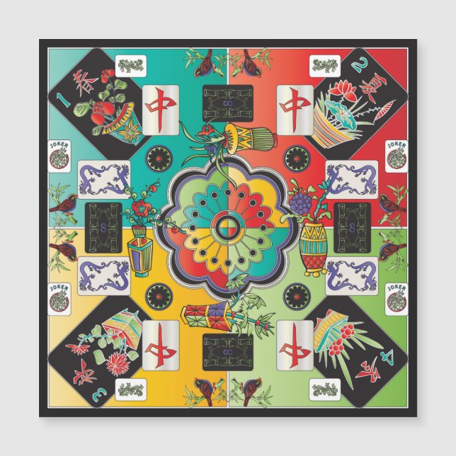 Mah Jongg Tiles Flat Magnet (Front)
