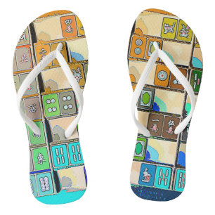 Mah Jongg Tiles Flip Flops