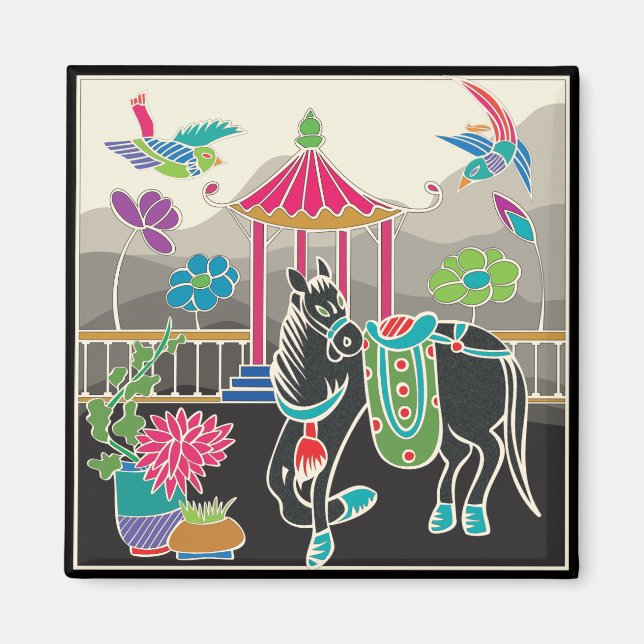 Mah Jongg Tiles Horse Magnet (Front)