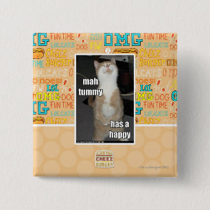 Mah tummy has a happy 15 cm square badge