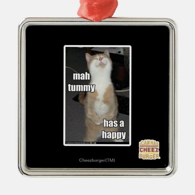 Mah tummy has a happy metal tree decoration (Front)