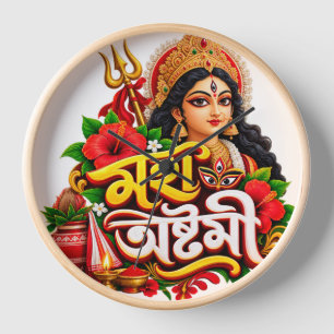 Maha Ashtami Durga Puja Celebration Clock