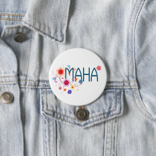 MAHA Floral 7.5 Cm Round Badge