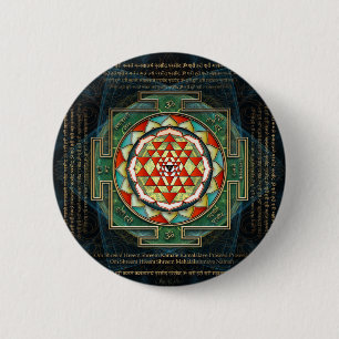 Maha Lakshmi Mantra & Shri Yantra 6 Cm Round Badge