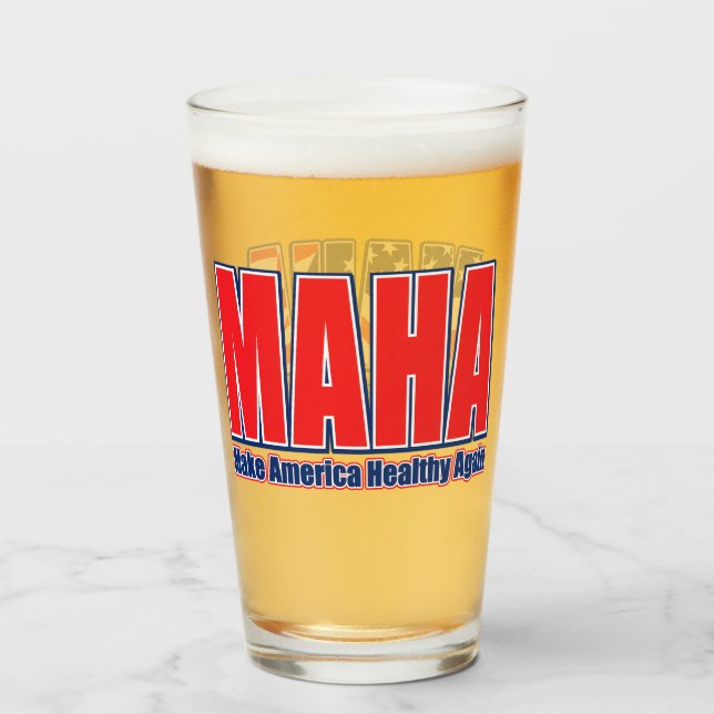 MAHA, Make America Healthy Again Glass (Front Filled)