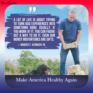 MAHA Make America Healthy Again RFK jr Kennedy Dog Square Sticker