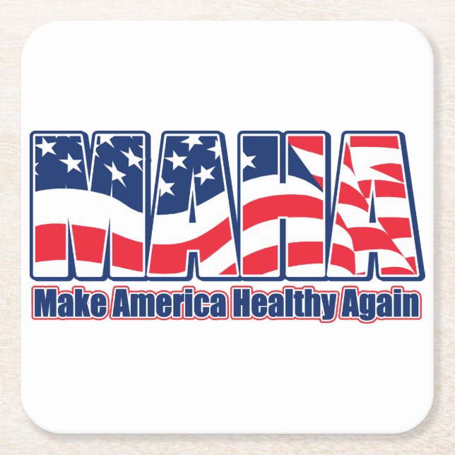 MAHA Make America Healthy Again Square Paper Coaster (Front)