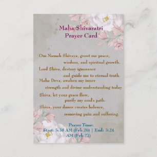 Maha Shivaratri Prayer Card 2025