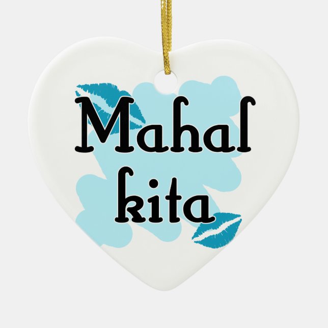 Mahal Kita - Filipino I love you Ceramic Tree Decoration (Front)